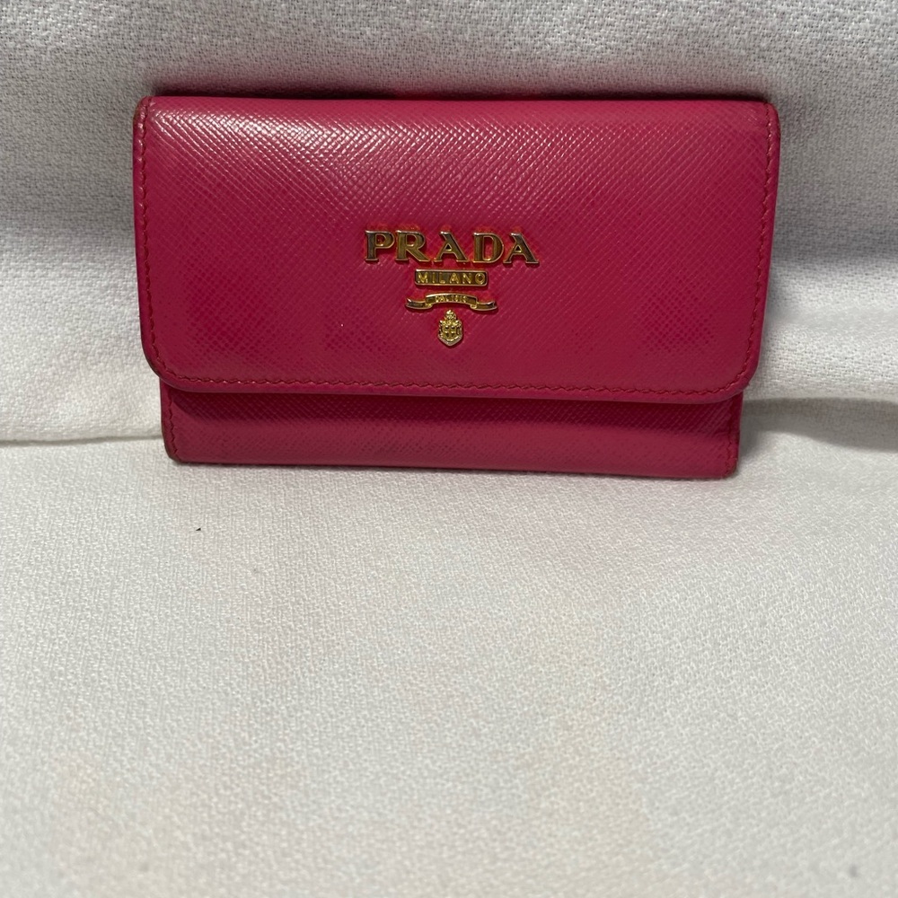 Prada Pink Saffiano leather key case